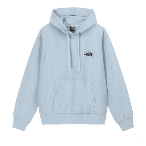 Stüssy hoodie with bold chest logo, classic streetwear style.