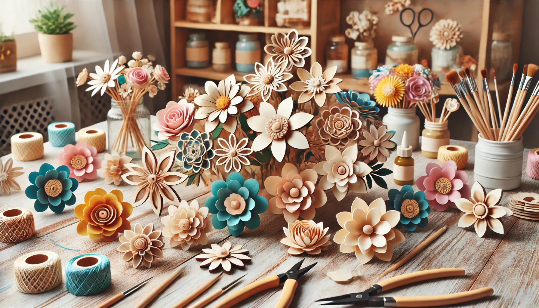 wooden flowers wedding