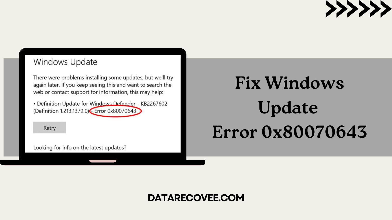 Fix Windows Update Error 0x80070643