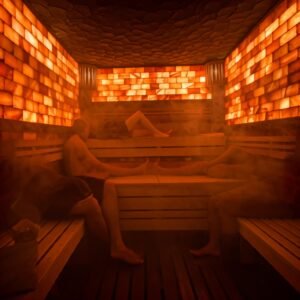 pink bulk Himalayan salt saunas